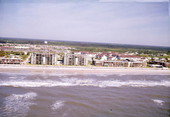 Aerial view of buildings along the beach - Jacksonville, Florida