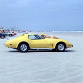 Corvette Stingray automobile at the beach - Jacksonville, Florida