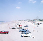 View of cars parked on the beach - Jacksonville, Florida