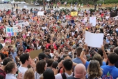Student demonstrators and gun-control activists at the Never Again Rally in Tallahassee.
