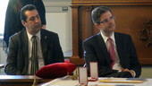 Consulate General of France in Miami Gael de Maisonneuve, left, with French Ambassador to the United States Francois Delattre during ceremony at the Old Capitol.