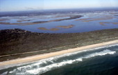 Aerial view showing part of the Cape Canaveral National Seashore