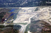 Aerial view showing a solid waste disposal landfill - Brevard County, Florida