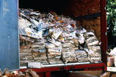 View of paper ready for recycling
