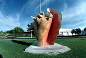 Metal sculpture of conch shell - Key West, Florida