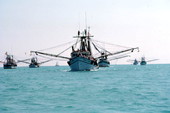 Blessing of the shrimp fleet off Mallory Square - Key West, Florida