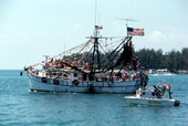 Blessing of the shrimp fleet off Mallory Square - Key West, Florida