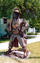 Sculpture of "Buccaneer" created by George Carey's metal class at Key West High School.
