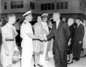 Astronaut Lt. Col. John Glenn and family departing the Naval Air Station - Key West, Florida