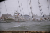 View of boats at Garrison Bight Marina during hurricane Rita - Key West, Florida.