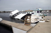 Private yacht sunk at the Garrison Bight City Marina docks..