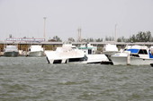 Sunken vessel in Garrison Bight City Marina..