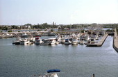 Garrison Bight Marina docks viewed from the "Pelican Landing" building on Eisenhower Drive - Key West, Florida.