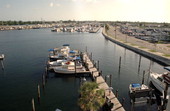 Looking towards the Garrison Bight Marina docks from the "Pelican Landing" resort on Eisenhower Drive - Key West, Florida.