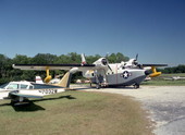 U.S. Navy Grumman Albatross amphibian airplane on display during an EAA Fly-in - Lakeland, Florida