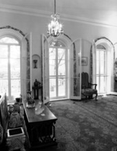 Interior view showing living room in the Ernest Hemingway house museum - Key West, Florida.