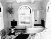 Upstairs bathroom inside the Hemingway House..