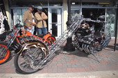 Customized motorcycle on Main Street during Bike Week 2006 - Daytona Beach, Florida