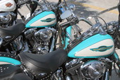 Harley-Davidson motorcycles on Main Street during Bike Week 2006 - Daytona Beach, Florida.