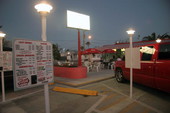 Evening view at Lu-Lu's Kiss drive in restaurant - Key West, Florida.