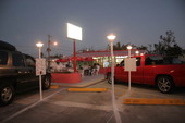 Nighttime view of Lu-Lu's Kiss drive in restaurant - Key West, Florida.