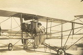 Unidentified woman sitting in a Curtiss biplane - Key West, Florida.