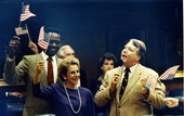 Rep. John Cosgrove, D-Miami, (r), gets a bill designating June 14th, Flag Day as an official state holiday - Tallahassee, Florida.