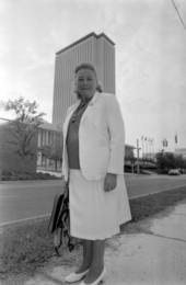 Portrait of lobbyist Bud Bell standing near the Florida State Capitol in Tallahassee, Florida.