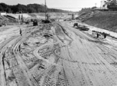 Workers constructing Interstate 10 - Escambia County, Florida.