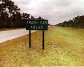Traffic sign on a road .