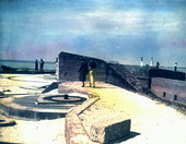 Coastal fort and tourists