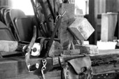 Homemade wood working bench made by Bobby Johns- White Springs, Florida