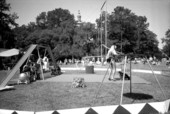 Barbara Lentz performing her circus animal act at the Florida Folk Festival- White Springs, Florida