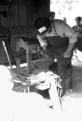 "Skeeter" Prather demonstrating blacksmithing at Rural Folklife Days- White Springs, Florida
