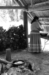 Seminole Indian Addie Osceola making Seminole food- White Springs, Florida