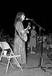 Faye Baird playing the claw hammer banjo at the Florida Folk Festival- White Springs, Florida