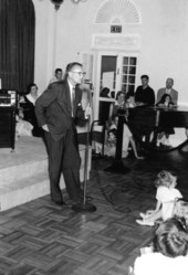 Congressman D.R. "Billy" Matthews speaking at the 1956 Folk Festival- White Springs, Florida