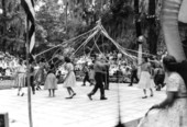 White Springs 5th graders with a May Pole- White Springs, Florida