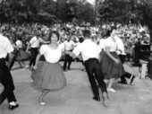 Ochlockonee, Florida, 7th and 8th graders square dancing- White Springs, Florida