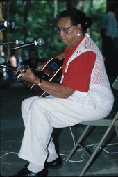 Etta Baker performs on the Old Marble Stage - White Springs, Florida .