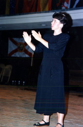 Diane Delage interprets for the hearing impaired audience - White Springs, Florida