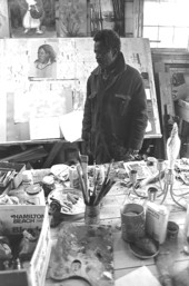 Painter Pharoah Baker in his studio- Lake City, Florida