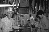 Whip maker Curly Dekle with apprentice Todd Nobles- Macclenny, Florida