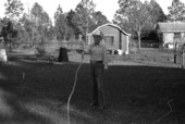 Whip maker Curly Dekle cracking his whip- Macclenny, Florida