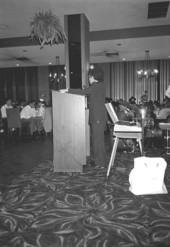 Mordechai Korf giving his bar mitzvah speech - Miami Beach, Florida.