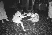 Women Chassidic dancing at Korf bar mitzvah - Miami Beach, Florida.