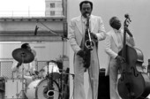 Billy Rolle and group playing Jazz music at Historical Museum of Southern Florida during Traditions Festival - Miami, Florida.