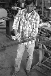 Corky Richards making an oyster tong- Apalachicola, Florida.