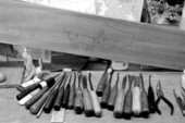 Tools used by Bill Cooey to carve wood- Milton, Florida