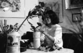 Kathy Levanthal making an Ikebana floral arrangement- Lake Park, Florida.